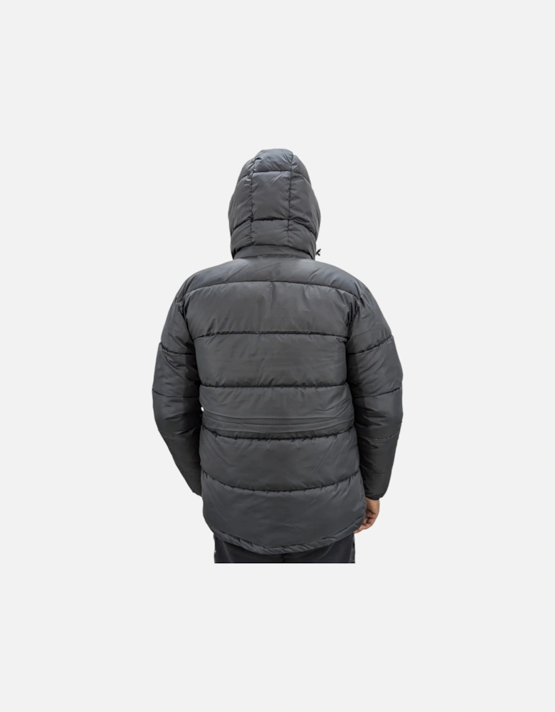 Mens Puffer Jacket Padded Detachable Hood Warm Winter Quilted Coat