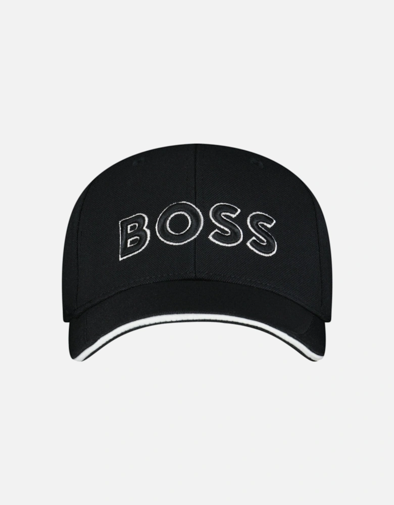 Logo Embroidered Cap Black