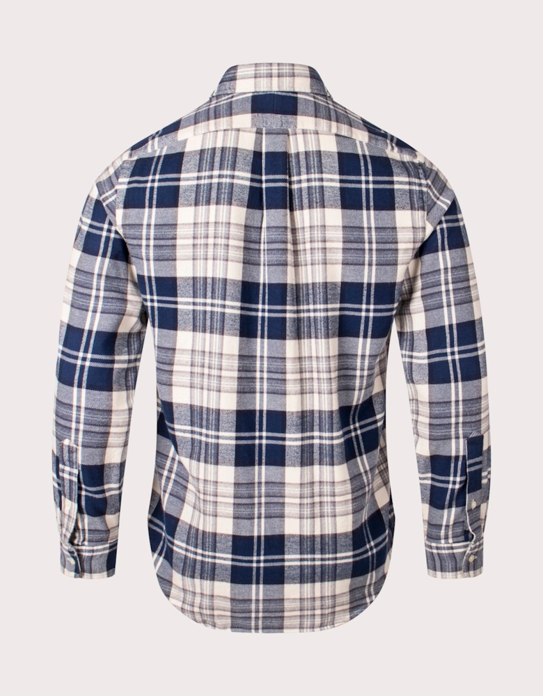 Custom Fit Plaid Brushed Flannel Shirt