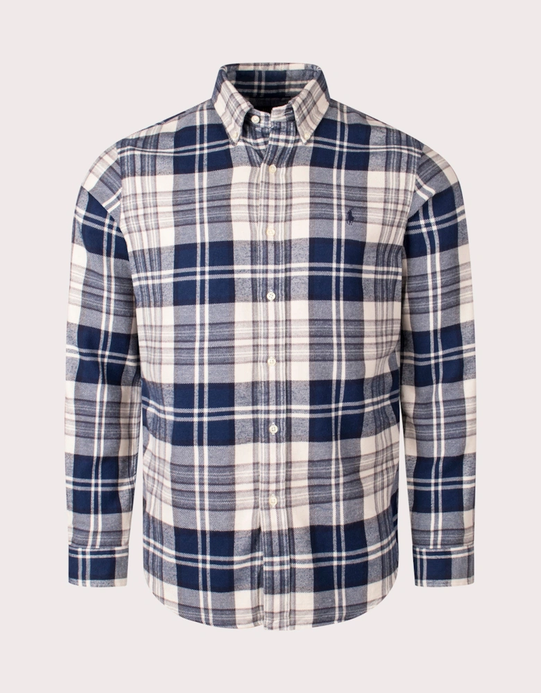 Custom Fit Plaid Brushed Flannel Shirt