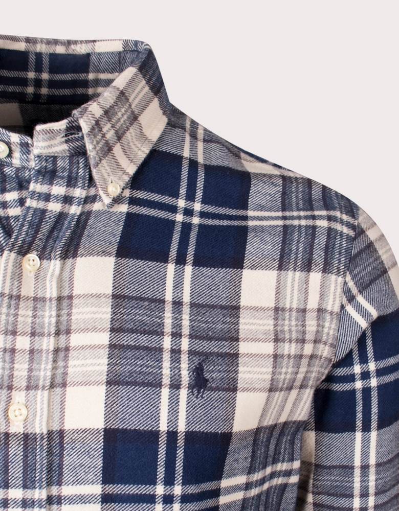 Custom Fit Plaid Brushed Flannel Shirt