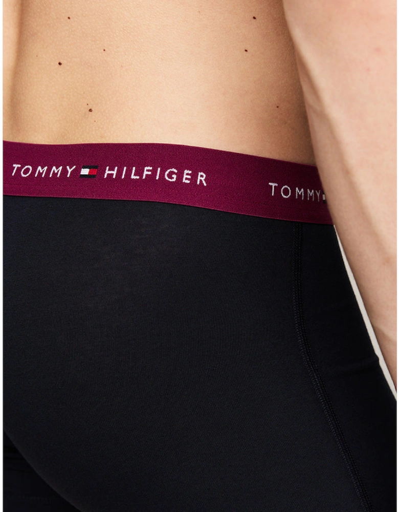 3-Pack Signature Cotton Boxer Trunks, Black/Blue/Grape
