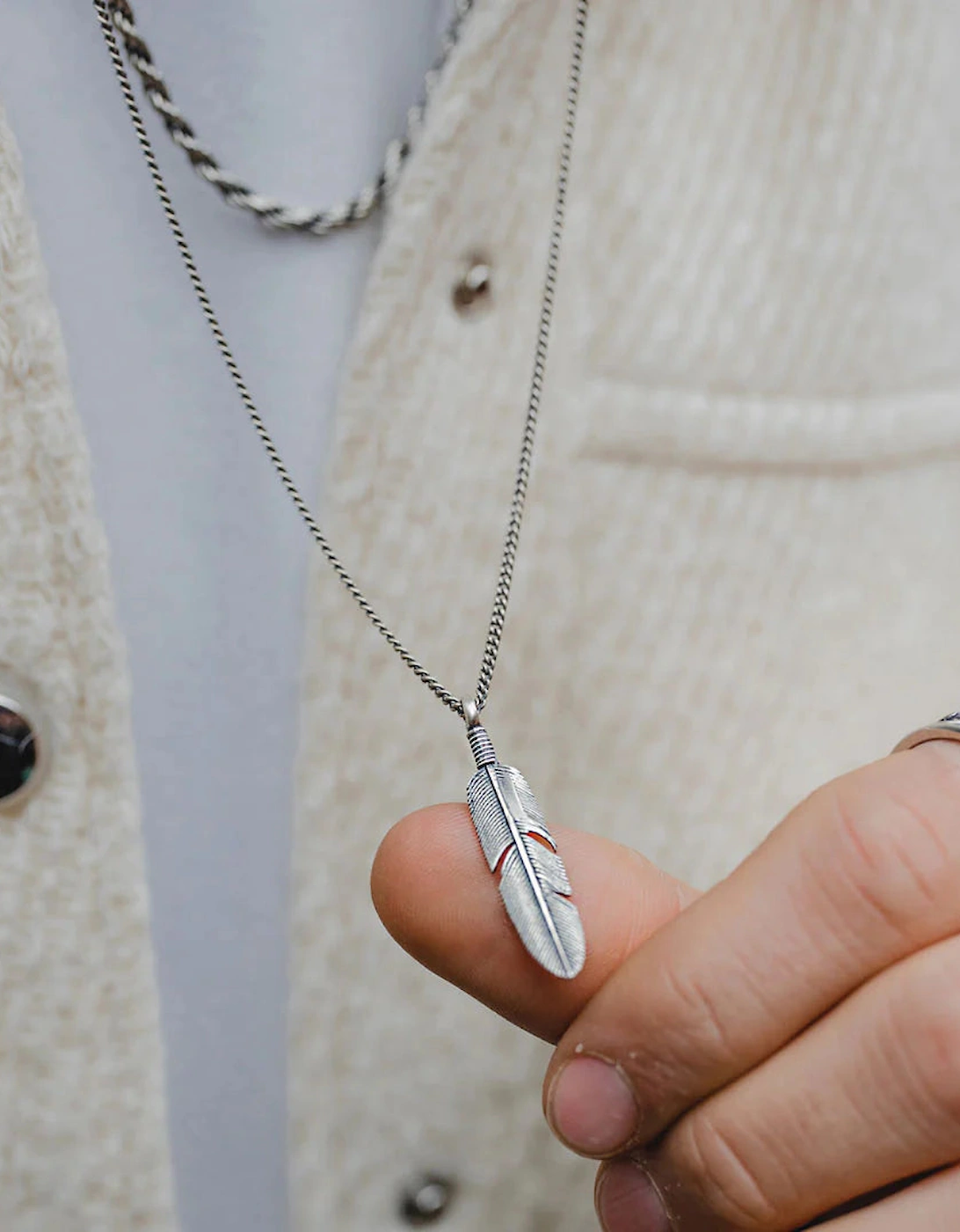 Sterling Silver Ethereal Feather Necklace