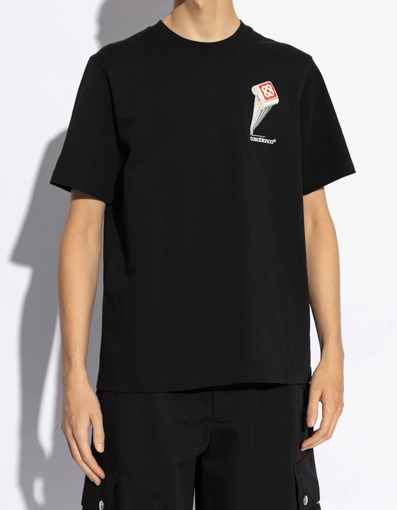 Leaning Column Printed T-Shirt in Black