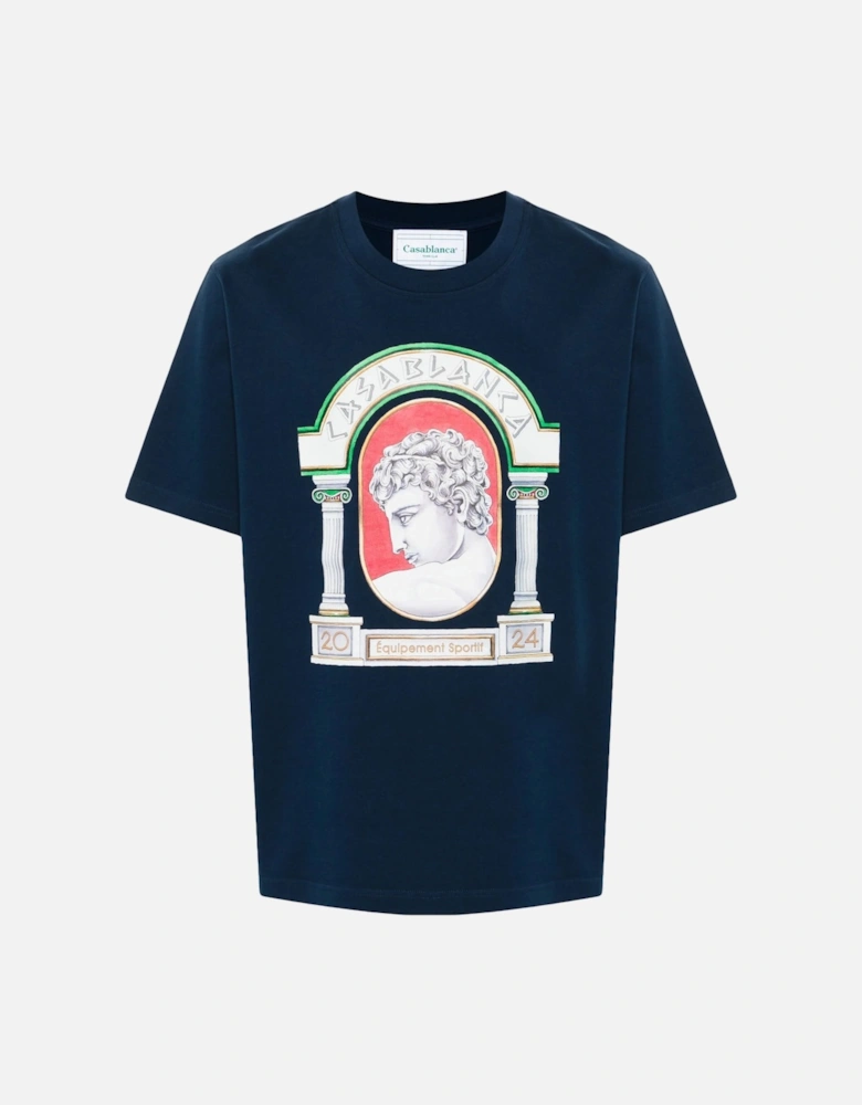 La Medaille Printed T-Shirt in Navy