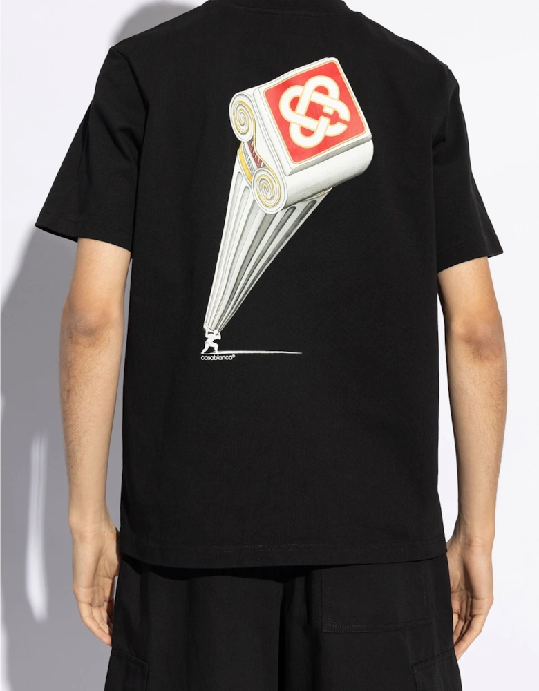 Leaning Column Printed T-Shirt in Black