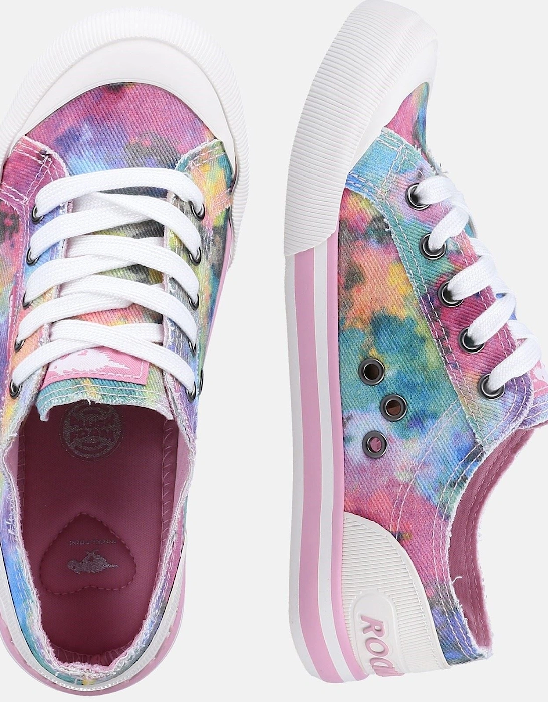 model Jazzin Candy Tie Dye Sneaker Female in Pink/Multi