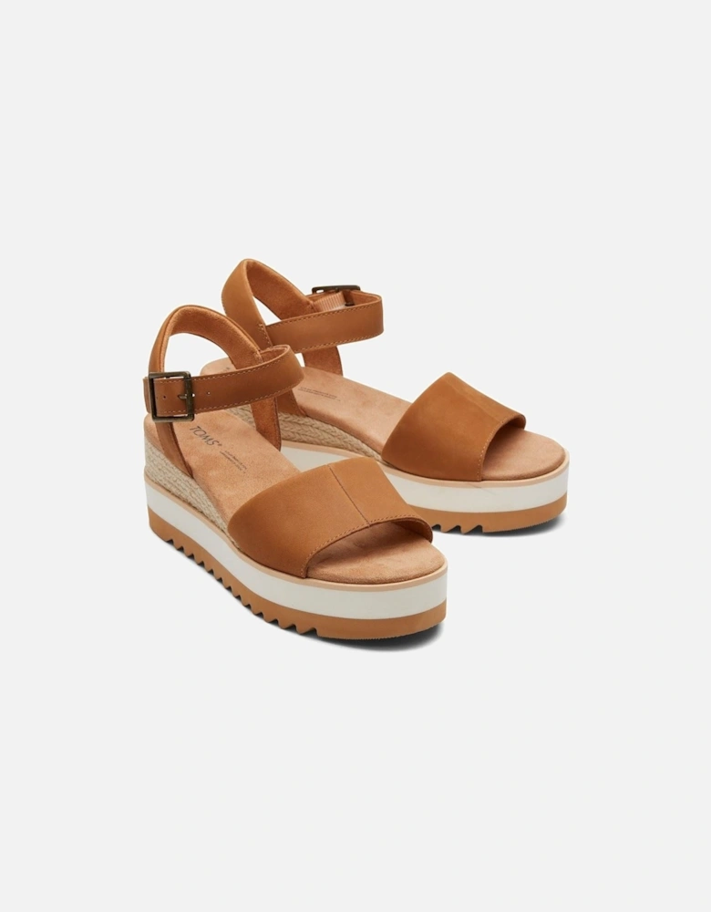 Diana Leather Women's Tan Wedges