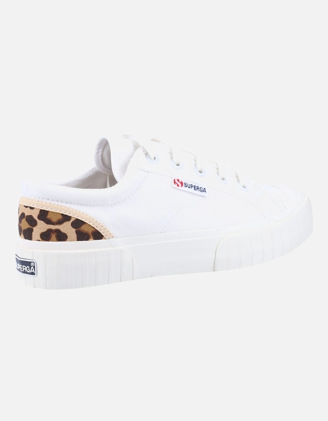 2630 Stripe Pad Leopard 100% Cotton Women's White/Leopard Trainers