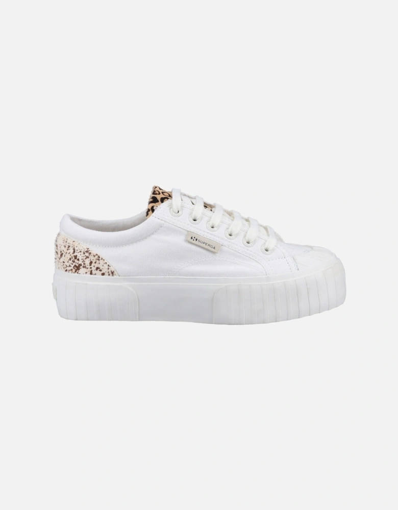 2631 Calfhair Details Leather Women's White Avorio/Leopard Spots Trainers