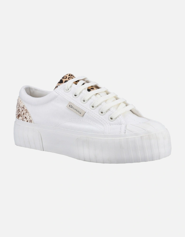 2631 Calfhair Details Leather Women's White Avorio/Leopard Spots Trainers