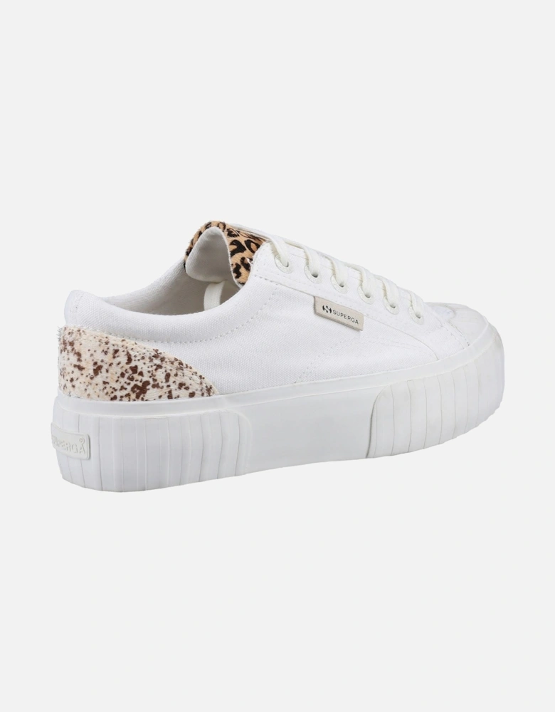 2631 Calfhair Details Leather Women's White Avorio/Leopard Spots Trainers