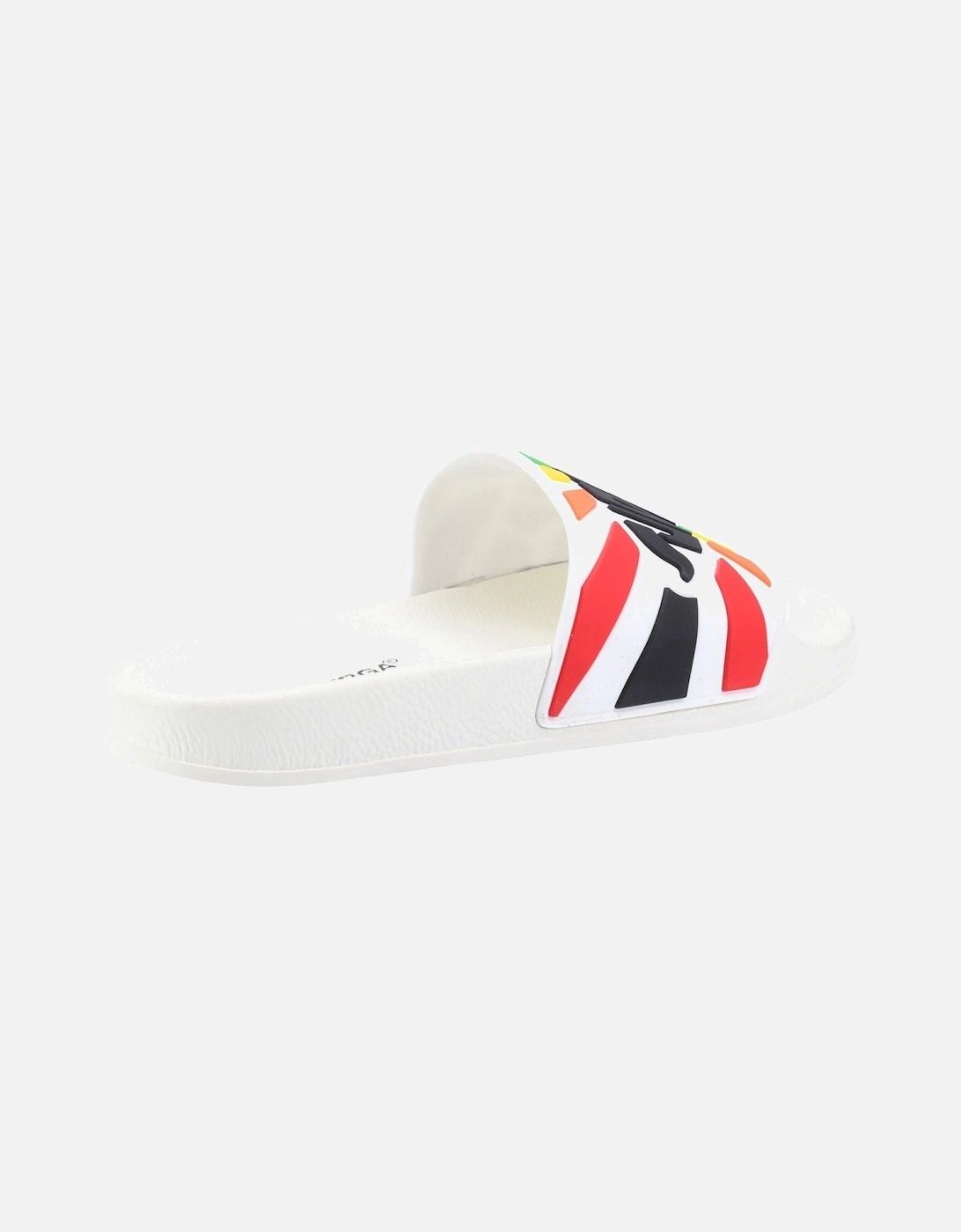 model Slide Multicolour Logo Sandals Female in White/Multicolour