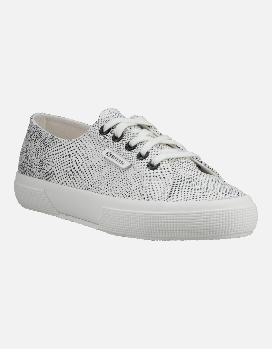 2730 Micro Faux Snake Faux Leather Women's White Avorio/Black Snake Trainers, 6 of 5