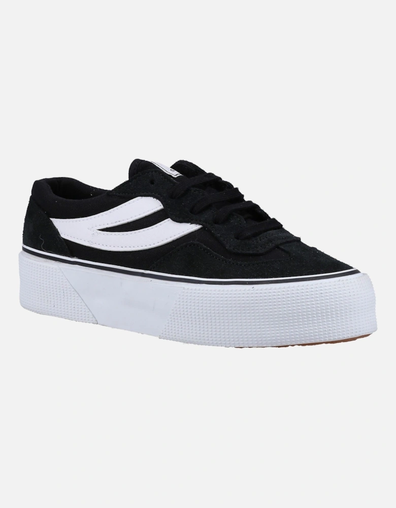 3041 Revolley Colorblock Platform Leather Women's Black/White Trainers