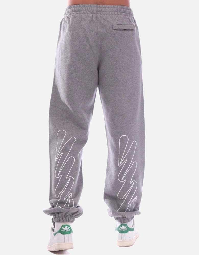 Wave Outline Diagonal Slim Sweatpants