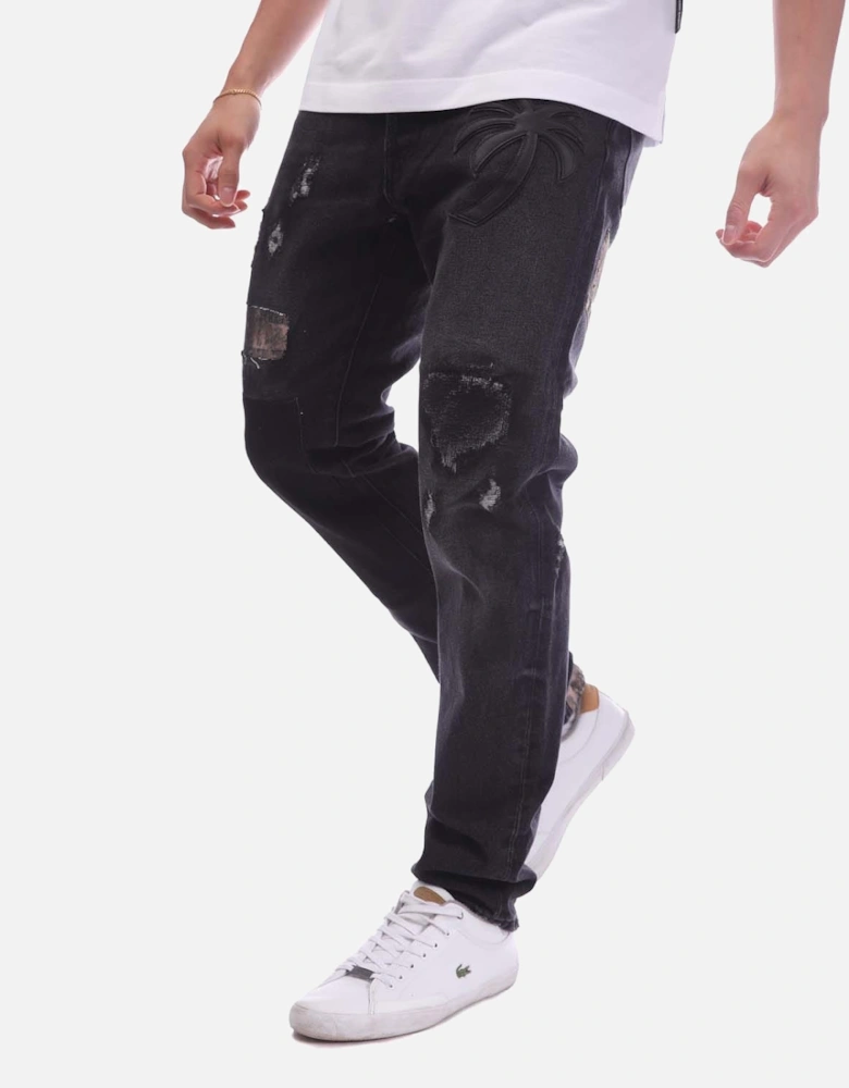 B Patchwork Regular Jeans