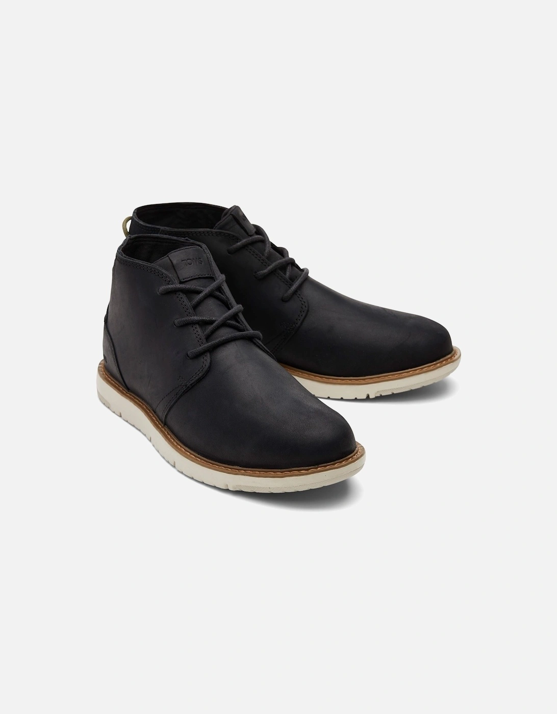 Men's TOMS Navi Leather Men's Black Boots - Size: 10