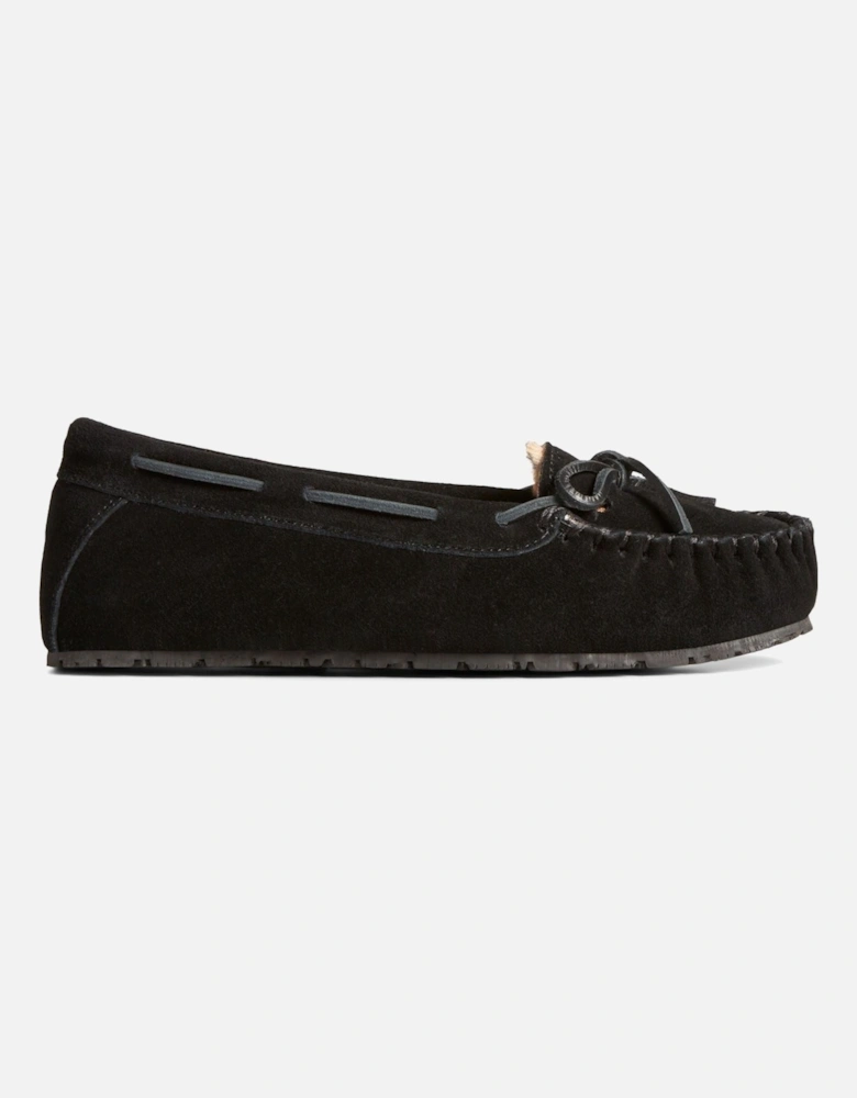 Sperry model Reina Slipper Female in Black/leopard