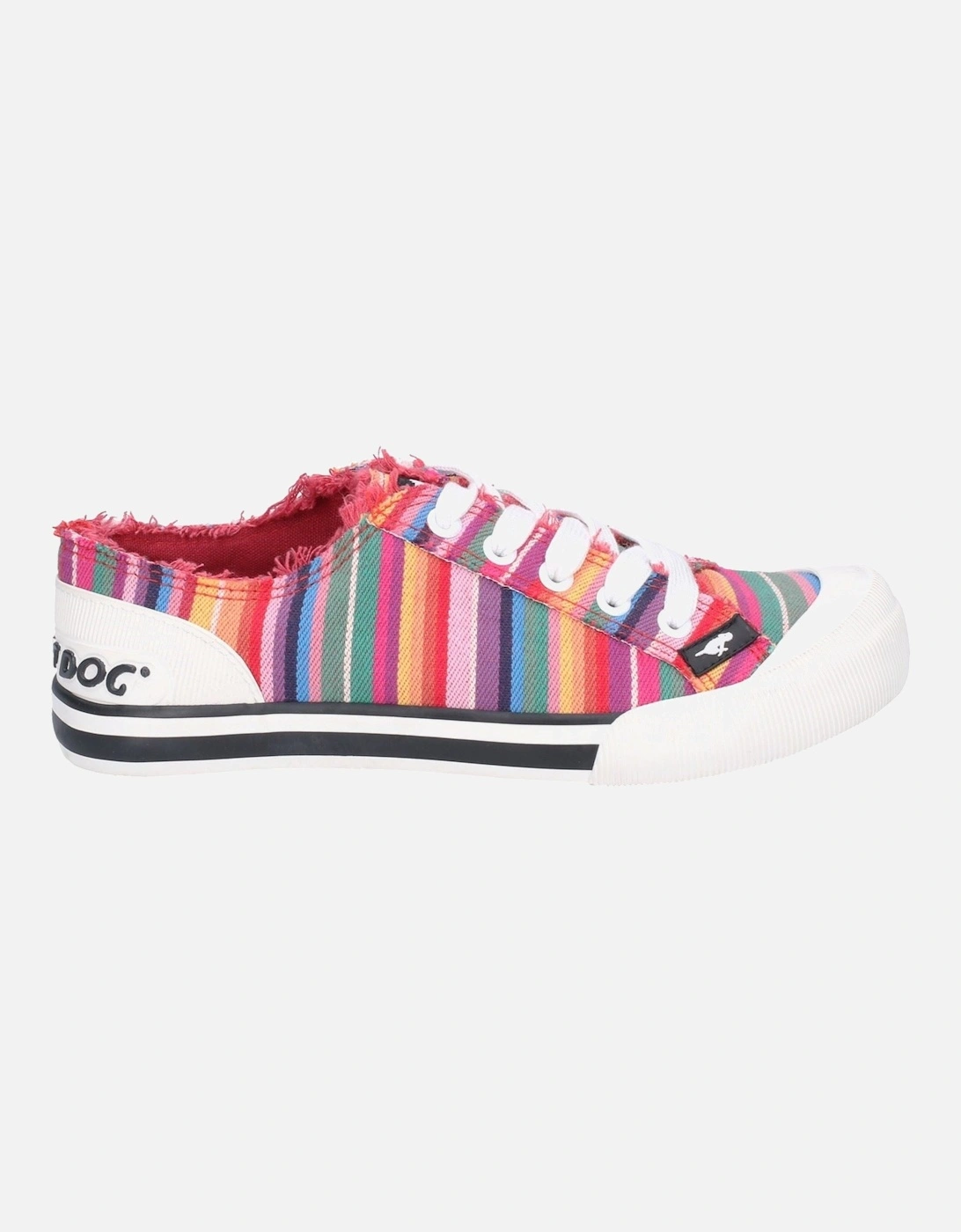 model Jazzin Eden Stripe Beach Shoe Female in Red Multi