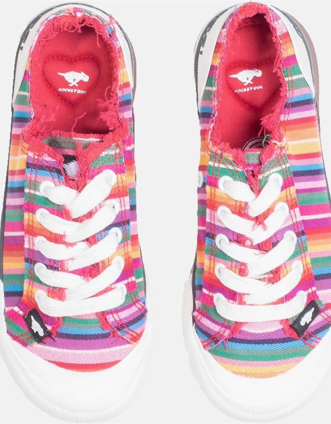 Jazzin Eden Stripe Cotton Women's Red Multi Trainers