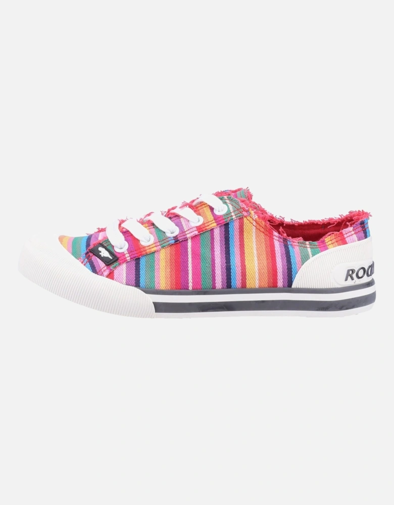 model Jazzin Eden Stripe Beach Shoe Female in Red Multi