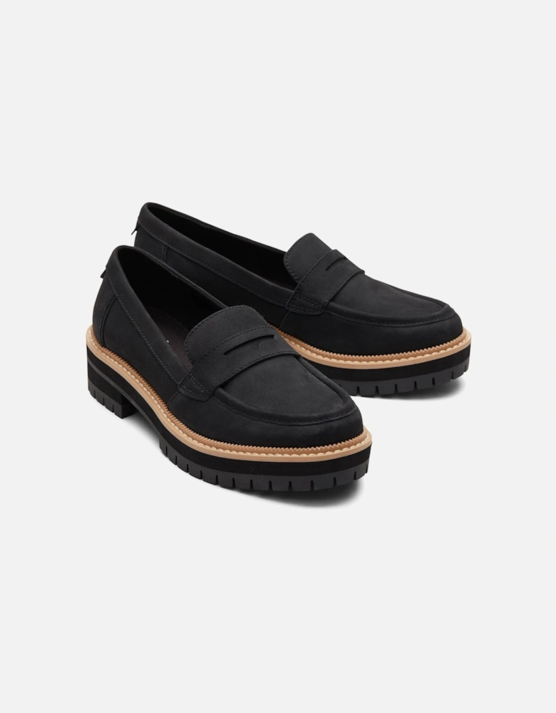 Cara Leather Women's Black Loafers