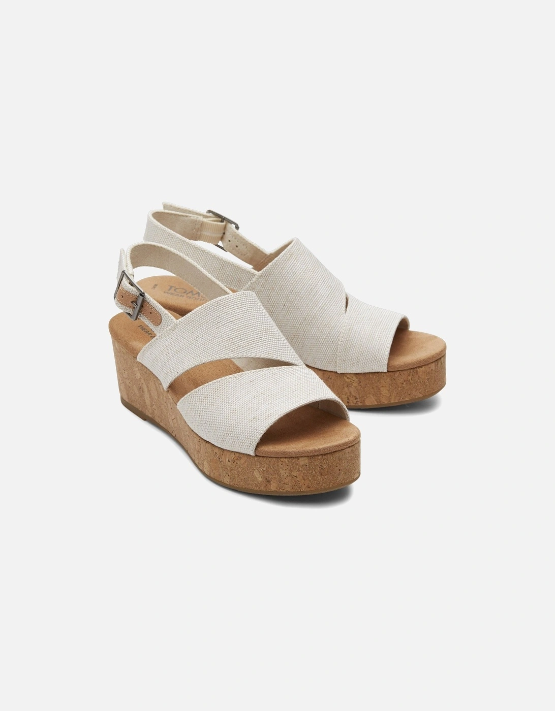 Women's TOMS Women's Claudine Wedge in Natural - Grey - Size: 7