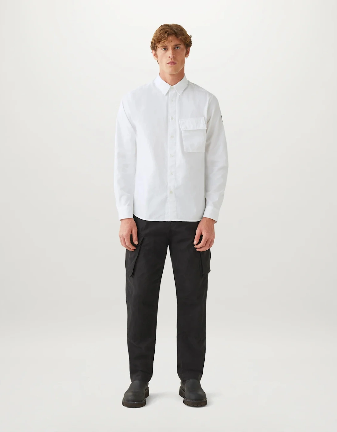 Garment Dye Scale Shirt White