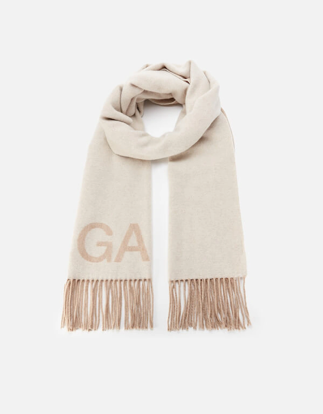 Women's Fringed Wool Scarf - Egret, 2 of 1