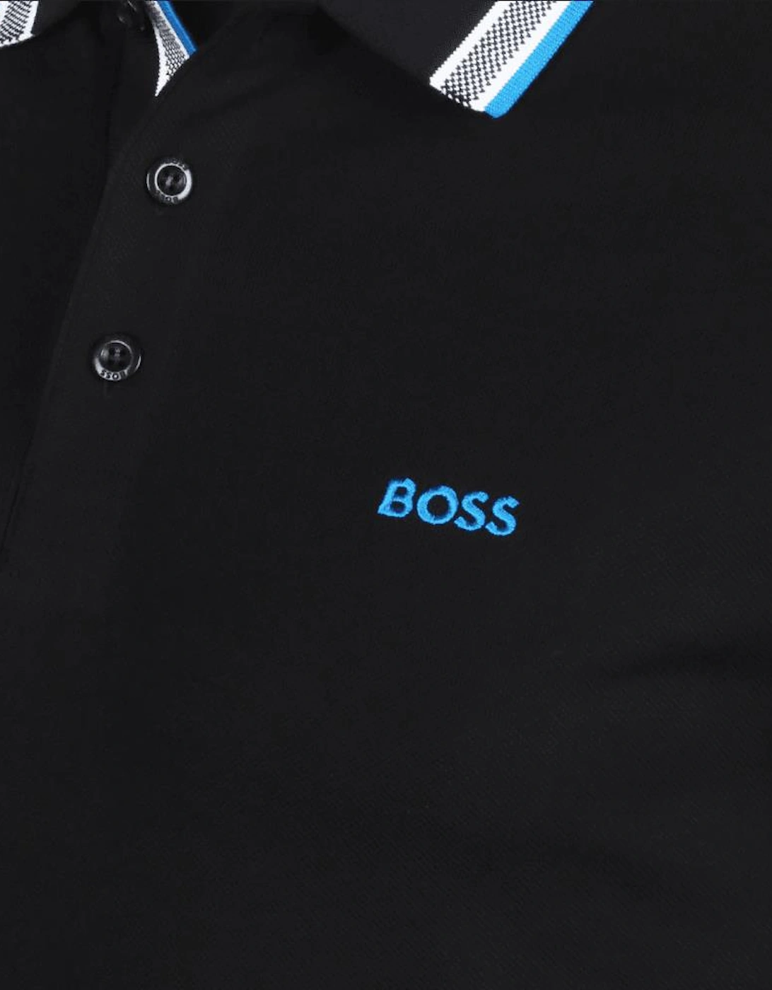 Plisy Embroidered Logo Long Sleeve Black Polo Shirt