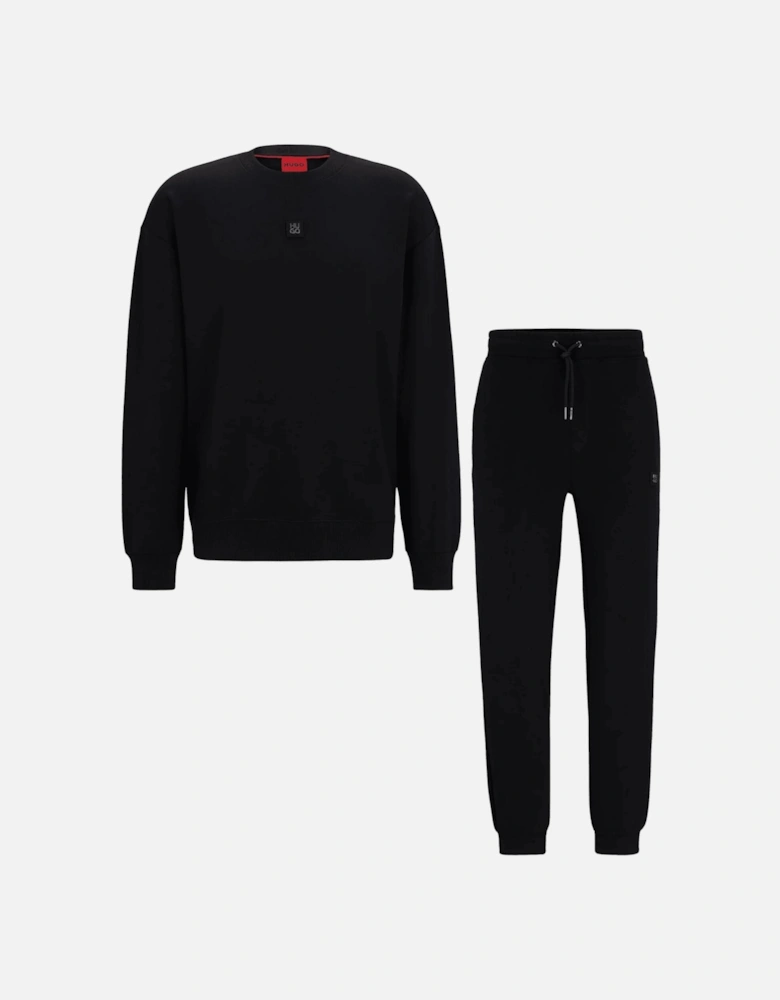 Dettil Square Logo Pullover Black Tracksuit