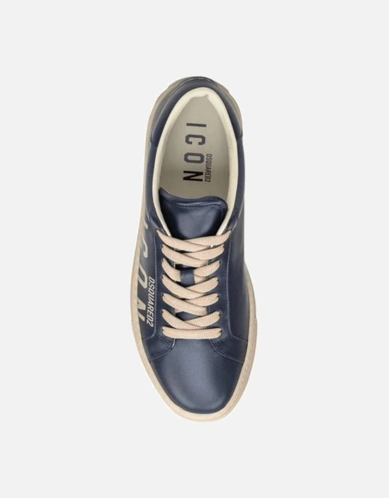 Icon Logo Leather Blue Sneaker/Trainer