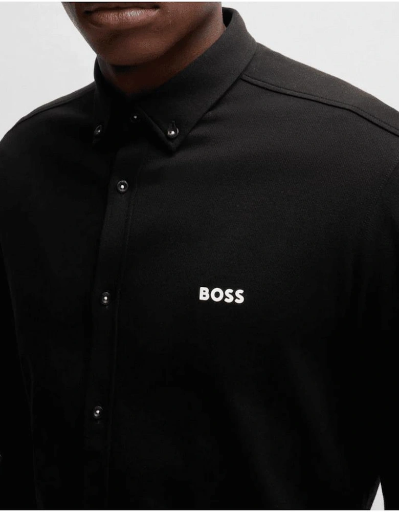 B_Motion Contrast Logo Black Shirt