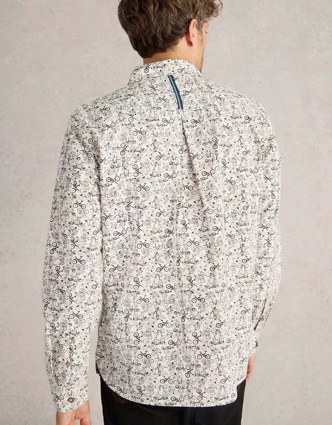 Men's Bike Printed Shirt Natural Multi