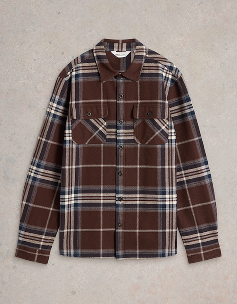 Men's Darwen Check Overshirt Brown Multi