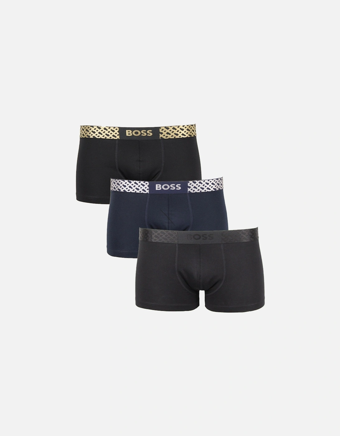 3-Pack Boxer Trunks Gift Set, Black/Navy/Grey, 7 of 6