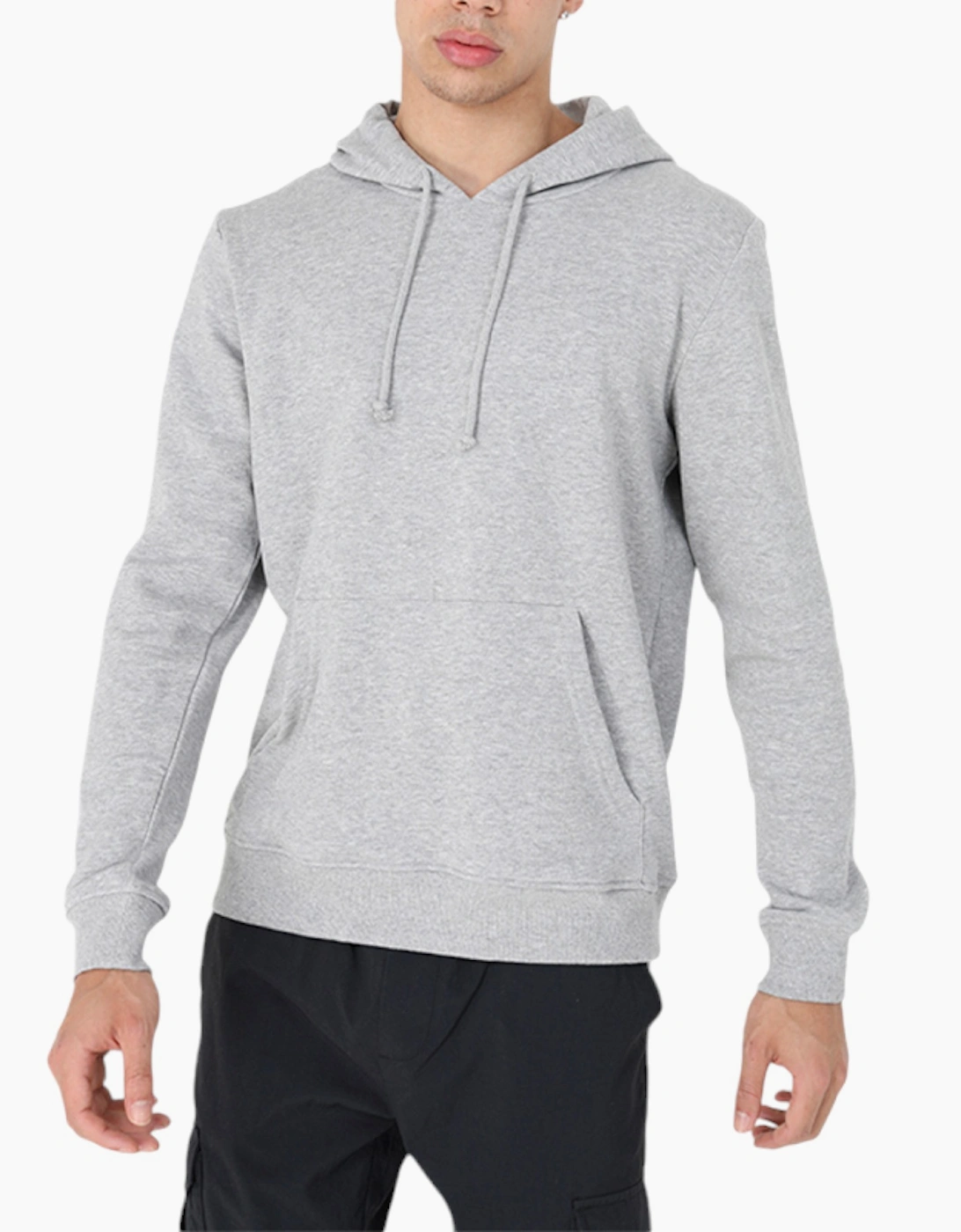 Brave Soul Men's Grey Plain Hoodies Long Sleeve Pullover Fleece Top Hooded Sweatshirt  38 M