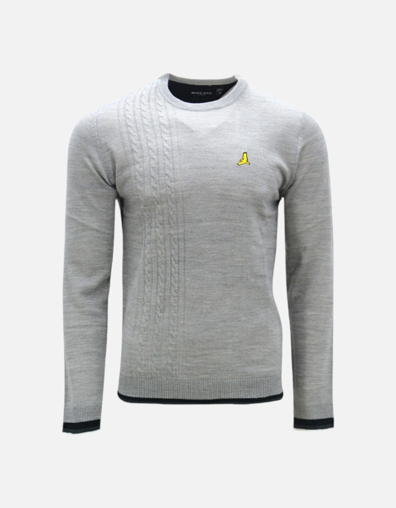 Mens Pullover Jumper Long Sleeve Crew Neck Sweater Plain Casual Top