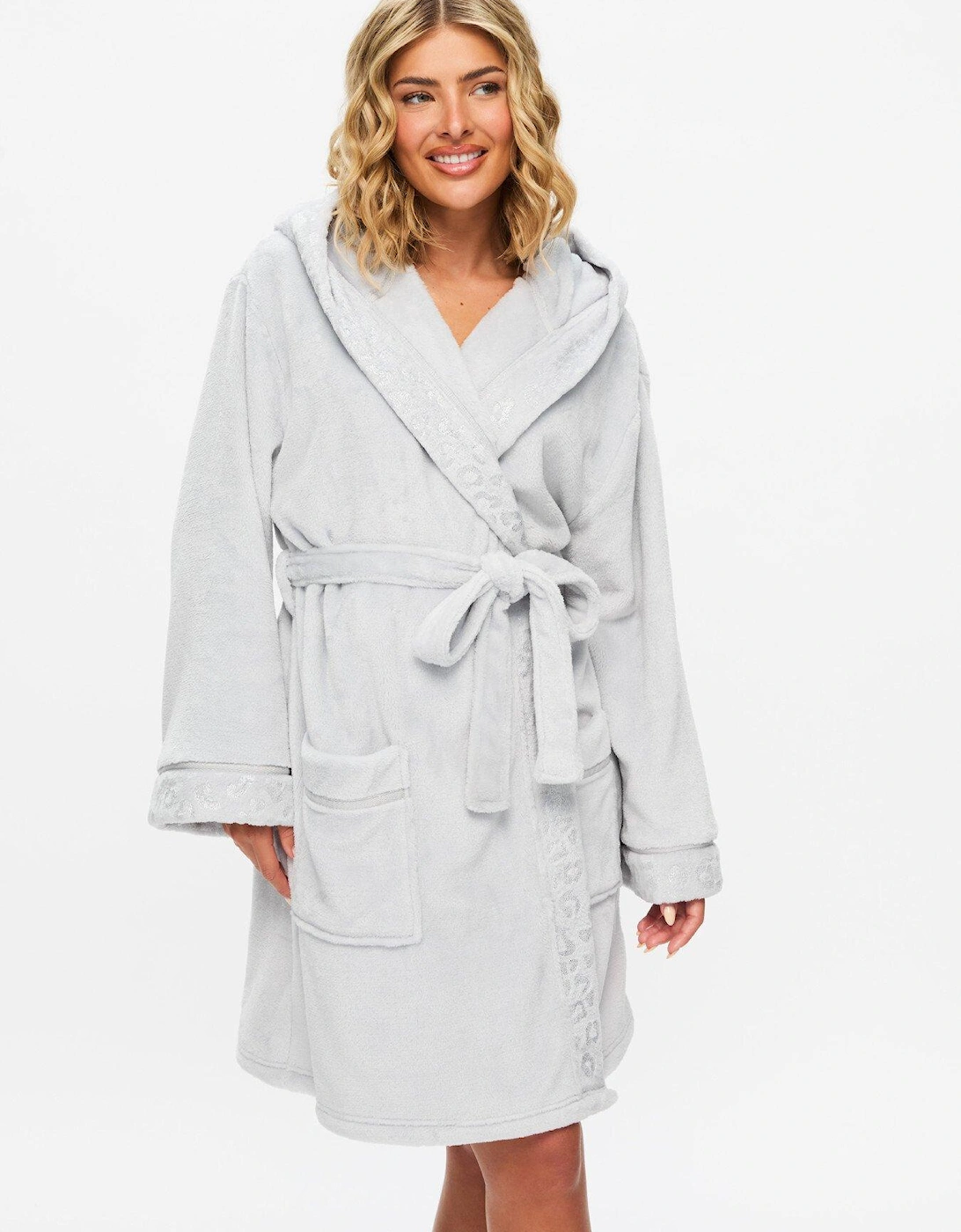 Signature Sparkly Fluffy Robe - Light Grey, 6 of 5