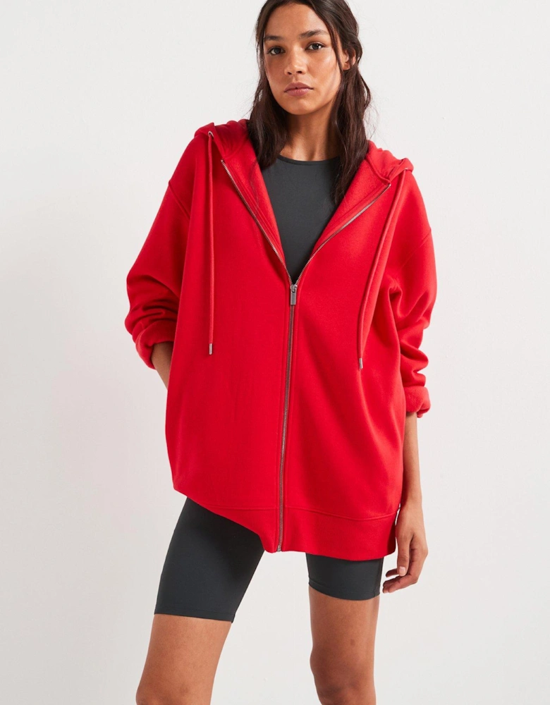 The Essential Zip Through Hoodie - Red