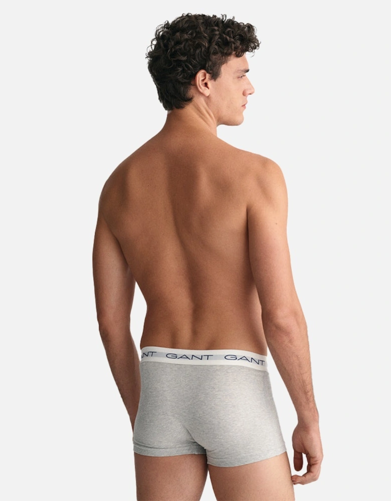3-Pack Boxer Trunks, Grey Melange