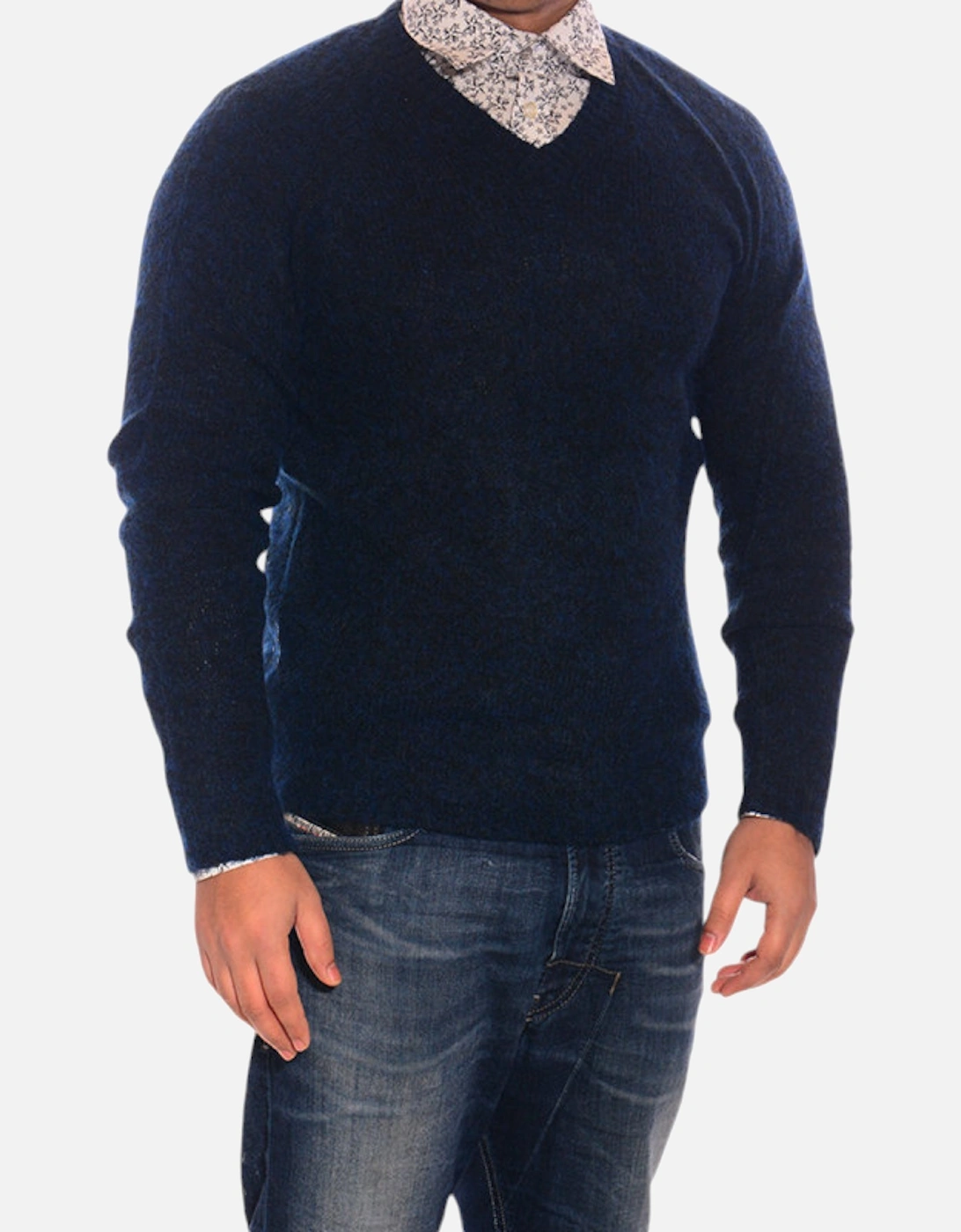 Mens Sweater Regular Fit Long Sleeve Casual Pullover Fluffy Jersey Jumper