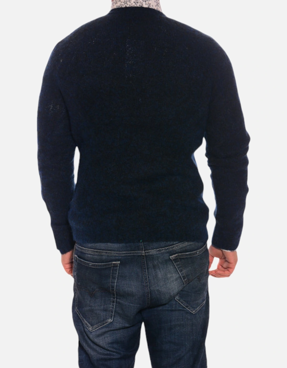 Mens Sweater Regular Fit Long Sleeve Casual Pullover Fluffy Jersey Jumper