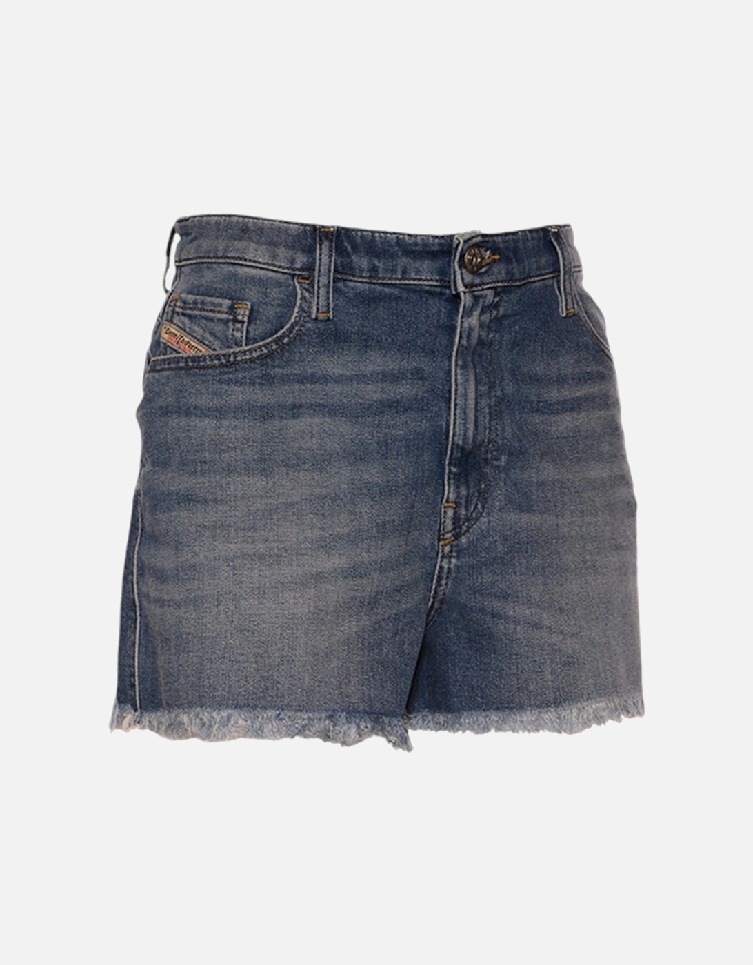 Diesel Women's Blue/Blue De Nico Rk84x Denim Shorts Raw Edge Vintage Slim Jeans Shorts  12 W30
