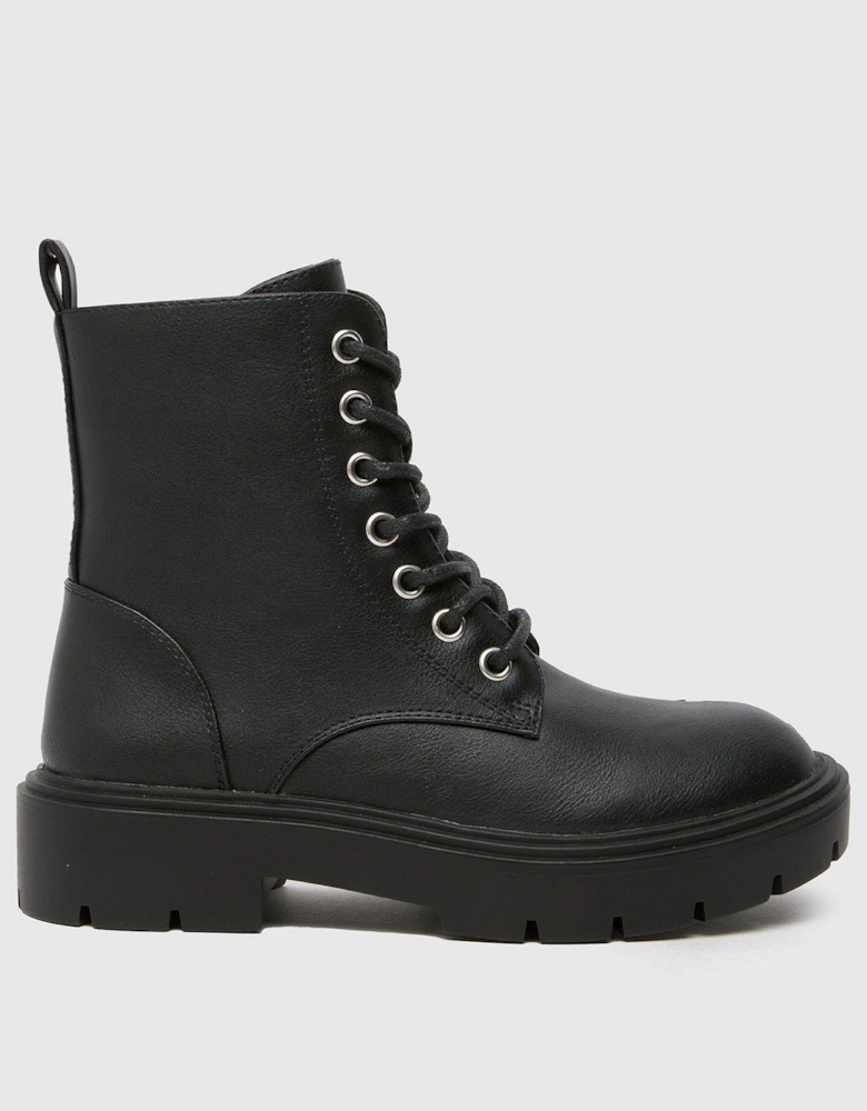 Celine Lace Up Youth Boots - Black