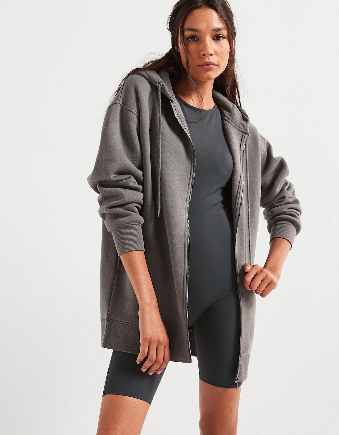 The Essential Zip Through Hoodie - Charcoal, 7 of 6