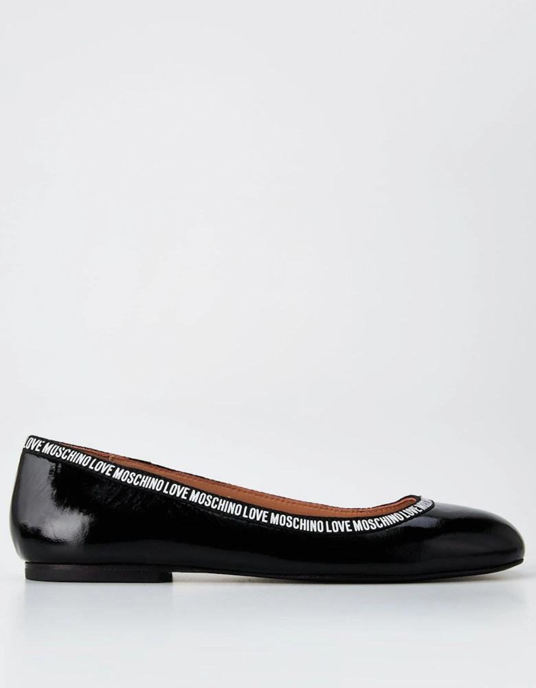 Logo Ballet Flats - Black