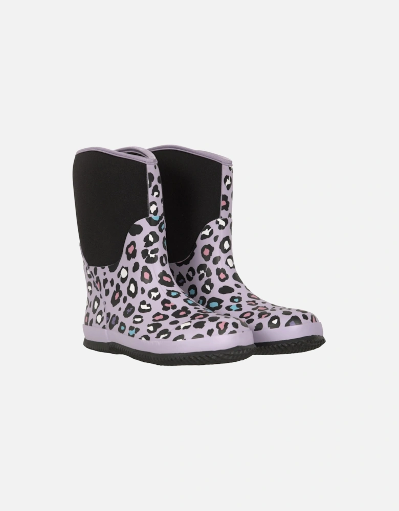 Childrens/Kids Puddle Leopard Print Mucker Boots