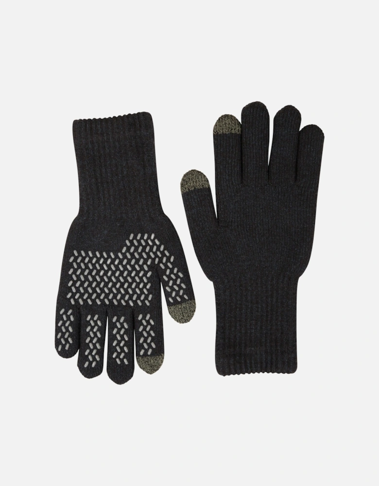 Mens Gripped Waterproof Knitted Winter Gloves